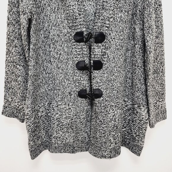 Laura Scott Womens Long Sleeve Knit Cardigan Sweater Toggle Buttons Size L Gray - Picture 9 of 11
